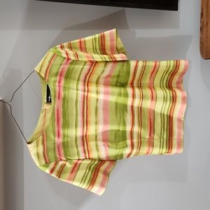 Vintage Sag Harbor blouse in greens and reds, size 12